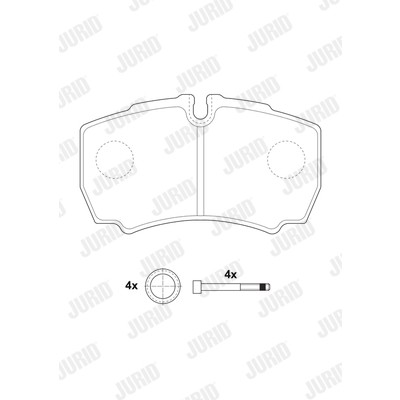 Слика на Комплет феродо, дискови кочници JURID 2912309560 за камион Iveco Daily 2 Bus Box 2.8 CNG - 106 коњи компресиран природен газ (метан)