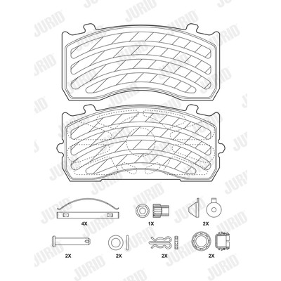 Слика на комплет феродо, дискови кочници JURID 2918305390 за камион MAN TGL 8.180 FC, FRC, FLC, FLRC - 180 коњи дизел