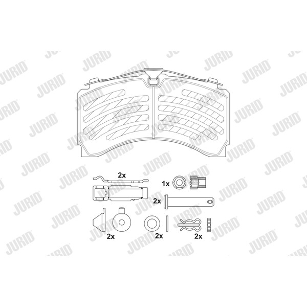 Слика на комплет феродо, дискови кочници JURID 2924405390 за камион Mercedes Actros MP2, MP3 2055 S - 551 коњи дизел