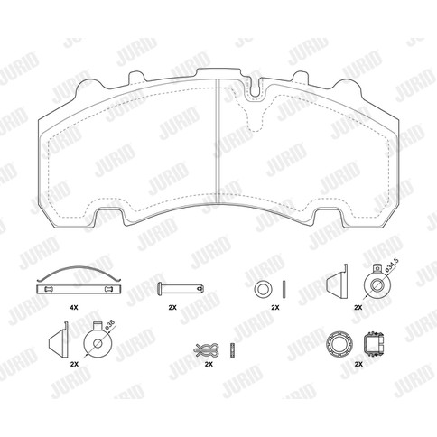 Слика на комплет феродо, дискови кочници JURID 2926305390 за камион Scania 3 Series Bus K 93 CL - 283 коњи дизел