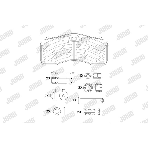 Слика на комплет феродо, дискови кочници JURID 2928705390 за камион DAF SB SB 220 GS - 218 коњи дизел