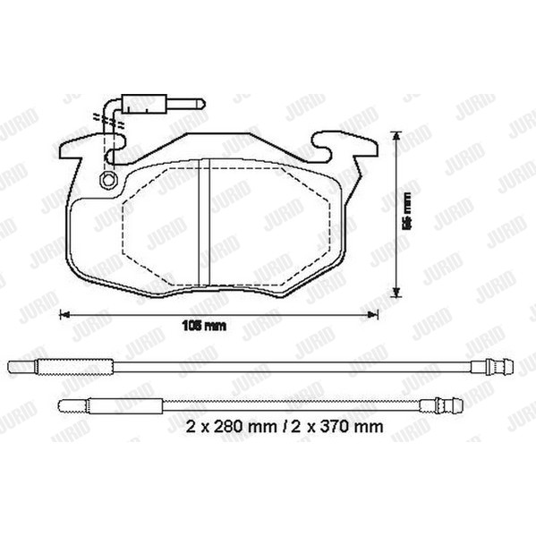 Слика на комплет феродо, дискови кочници JURID 571525J за Peugeot 106 (1A,1C) 1.6 - 88 коњи бензин