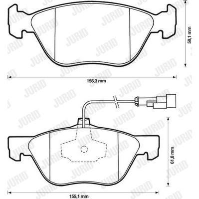 Слика на комплет феродо, дискови кочници JURID 571884J за Alfa Romeo 147 (937) Hatchback 1.9 JTDM 16V - 170 коњи дизел