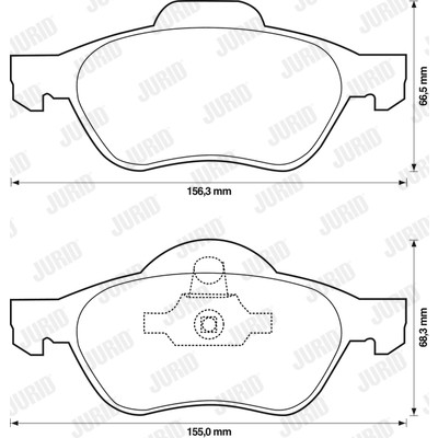 Слика на комплет феродо, дискови кочници JURID 573243J за Renault Laguna 3 (BT0-1) 1.5 dCi (BT00, BT0A, BT0T, BT1J) - 110 коњи дизел