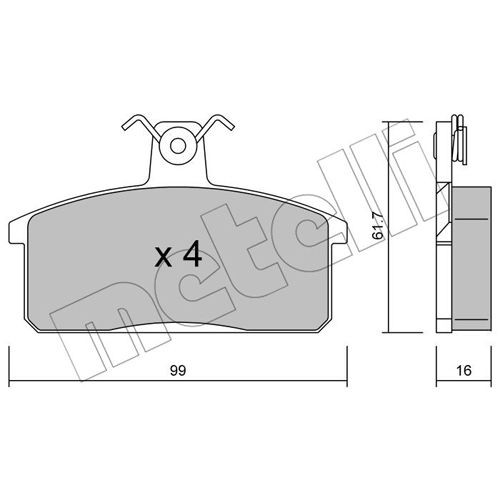 Слика на Комплет феродо, дискови кочници METELLI 22-0026-0