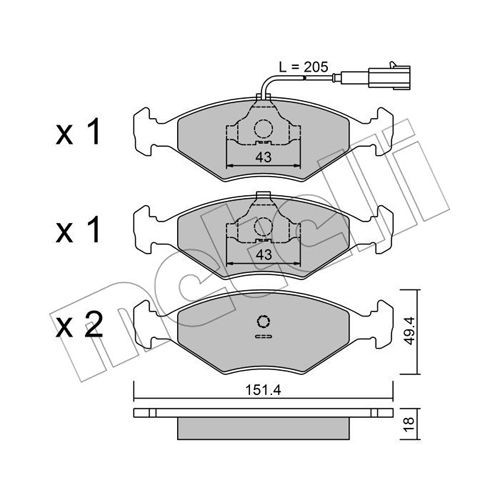 Слика на Комплет феродо, дискови кочници METELLI 22-0057-4