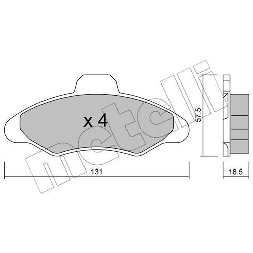 Слика на комплет феродо, дискови кочници METELLI 22-0071-0 за Ford Escort 6 Convertible (all) 1.6 16V XR3i - 90 коњи бензин