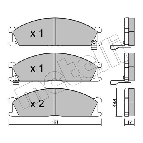 Слика на Комплет феродо, дискови кочници METELLI 22-0107-1