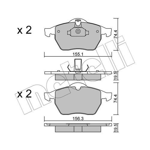 Слика на комплет феродо, дискови кочници METELLI 22-0118-0 за Opel Vectra B 2.2 i 16V - 147 коњи бензин