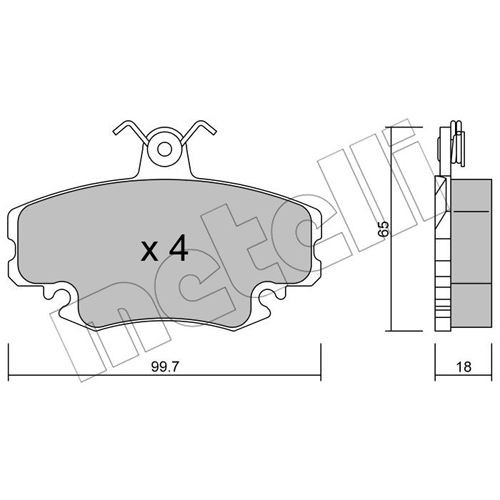 Слика на комплет феродо, дискови кочници METELLI 22-0120-0 за Renault Rapid Box 1.9 D (F40P, F40N, F40E) - 64 коњи дизел