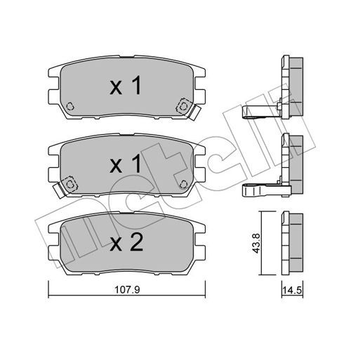 Слика на комплет феродо, дискови кочници METELLI 22-0151-0 за Mitsubishi Space Gear (PA,B,D V-W) 2.5 TD (PA5V/W, PB5V) - 99 коњи дизел