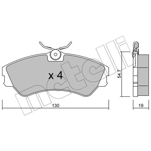 Слика на комплет феродо, дискови кочници METELLI 22-0162-0 за VW Transporter T4 Box 1.9 D - 60 коњи дизел