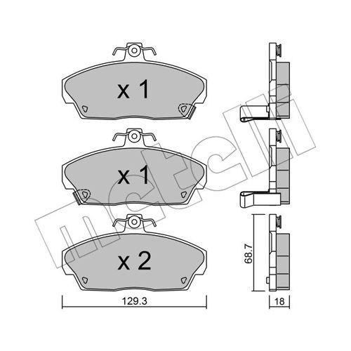 Слика на комплет феродо, дискови кочници METELLI 22-0174-0 за Rover 400 Hatchback (RT) 420 Si Lux - 136 коњи бензин