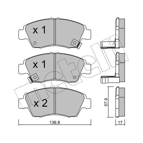 Слика на Комплет феродо, дискови кочници METELLI 22-0175-0