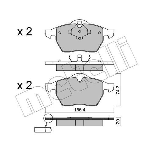 Слика на комплет феродо, дискови кочници METELLI 22-0181-2 за VW Jetta 4 Estate (1J6) 2.3 V5 - 150 коњи бензин