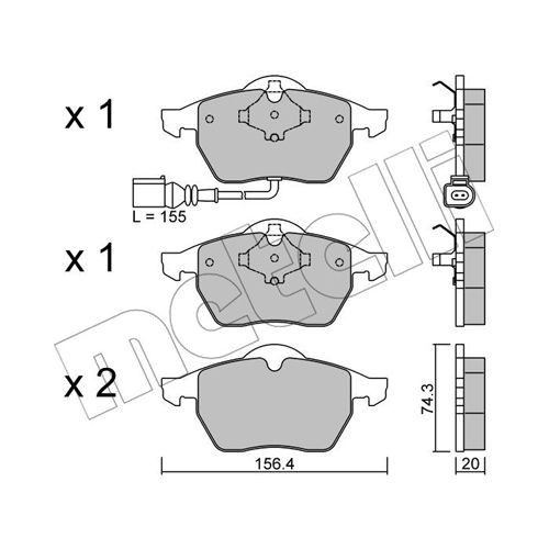 Слика на комплет феродо, дискови кочници METELLI 22-0181-4 за Seat Toledo 2 Saloon (1M2) 1.8 20VT - 180 коњи бензин