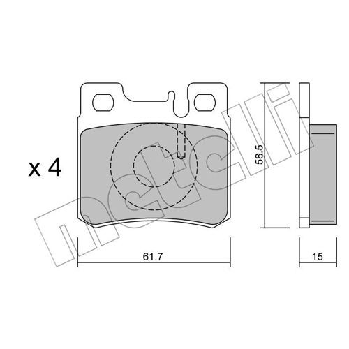 Слика на комплет феродо, дискови кочници METELLI 22-0203-0 за Mercedes C-class Estate (s202) C 220 T D (202.182) - 95 коњи дизел