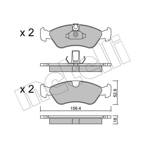 Слика на комплет феродо, дискови кочници METELLI 22-0208-0 за Opel Astra F Estate 2.0 i 16V - 150 коњи бензин