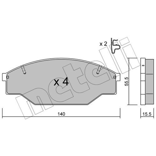 Слика на Комплет феродо, дискови кочници METELLI 22-0227-0