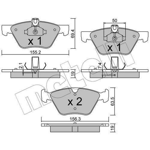 Слика на комплет феродо, дискови кочници METELLI 22-0252-1 за Mercedes E-class Saloon (w211) E 280 CDI 4-matic - 190 коњи дизел