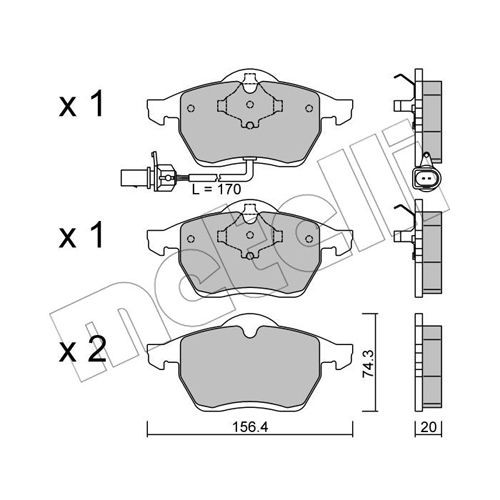 Слика на комплет феродо, дискови кочници METELLI 22-0279-1 за VW Sharan (7m) 2.0 - 115 коњи бензин