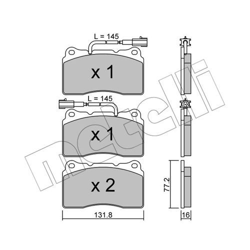 Слика на Комплет феродо, дискови кочници METELLI 22-0288-0