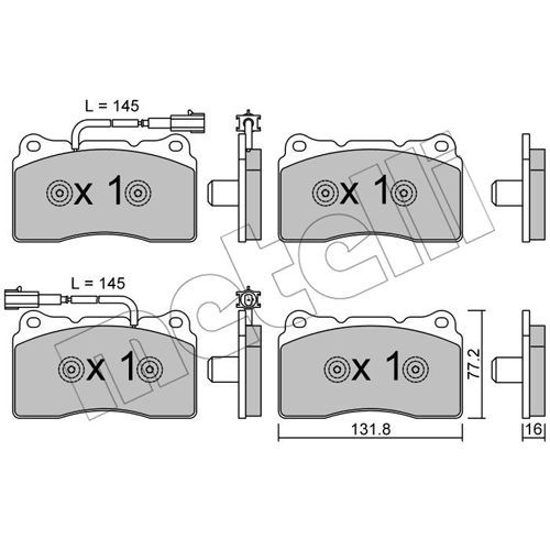 Слика на комплет феродо, дискови кочници METELLI 22-0288-6 за Alfa Romeo Giulietta (940) 2.0 JTDM - 170 коњи дизел