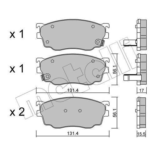 Слика на Комплет феродо, дискови кочници METELLI 22-0301-0