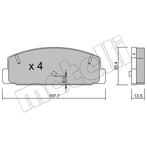 Слика на комплет феродо, дискови кочници METELLI 22-0302-1 за Mazda 626 Hatchback (GF) 1.8 - 100 коњи бензин