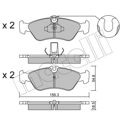 Слика на комплет феродо, дискови кочници METELLI 22-0311-0 за VW LT 28-46 2 Box (2DX0AE) 2.3 - 143 коњи бензин