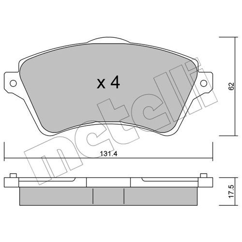 Слика на комплет феродо, дискови кочници METELLI 22-0349-0 за Land Rover Freelander (LN) 1.8 i 16V 4x4 - 120 коњи бензин