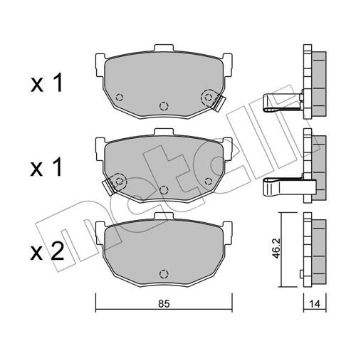 Слика на комплет феродо, дискови кочници METELLI 22-0362-0 за Hyundai Elantra 2 Estate (J-2) 1.8 16V - 128 коњи бензин