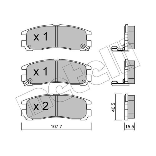 Слика на комплет феродо, дискови кочници METELLI 22-0398-0 за Mitsubishi Eclipse Coupe (D3) 2.0 Turbo (D32A) - 200 коњи бензин