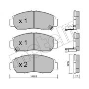 Слика 1 $на Комплет феродо, дискови кочници METELLI 22-0462-0