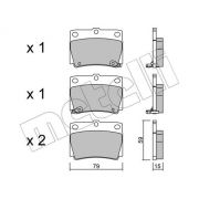 Слика 1 $на Комплет феродо, дискови кочници METELLI 22-0484-0