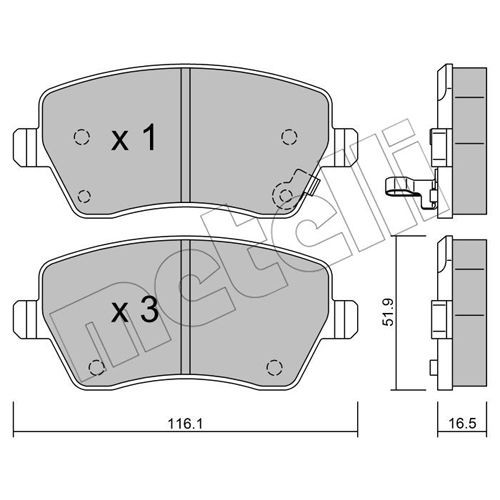 Слика на Комплет феродо, дискови кочници METELLI 22-0485-1