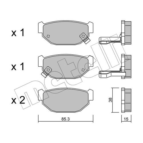 Слика на Комплет феродо, дискови кочници METELLI 22-0499-0