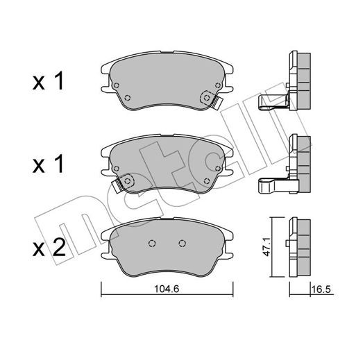 Слика на комплет феродо, дискови кочници METELLI 22-0502-0 за Hyundai Atos (MX) 1.0 i - 58 коњи бензин