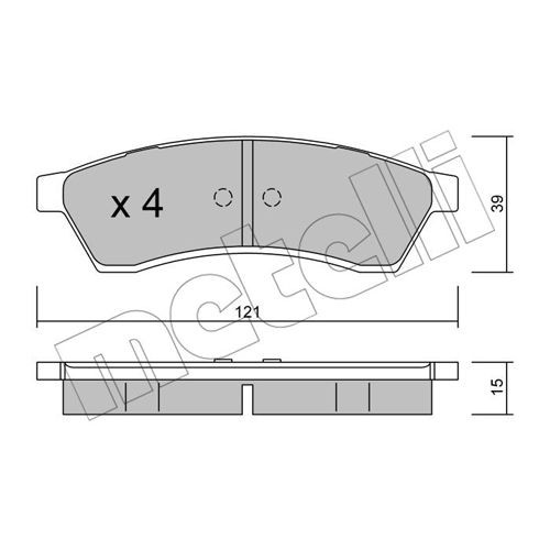 Слика на комплет феродо, дискови кочници METELLI 22-0510-0 за  CHEVROLET EVANDA Sedan 2.0 - 131 коњи бензин