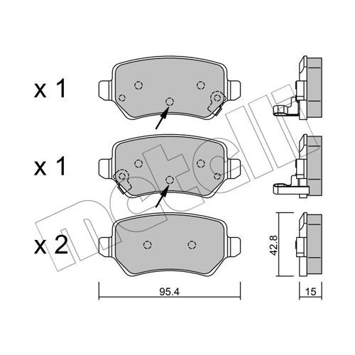 Слика на комплет феродо, дискови кочници METELLI 22-0542-2 за Kia Cee'd 2012 1.6 CRDi 136 - 136 коњи дизел