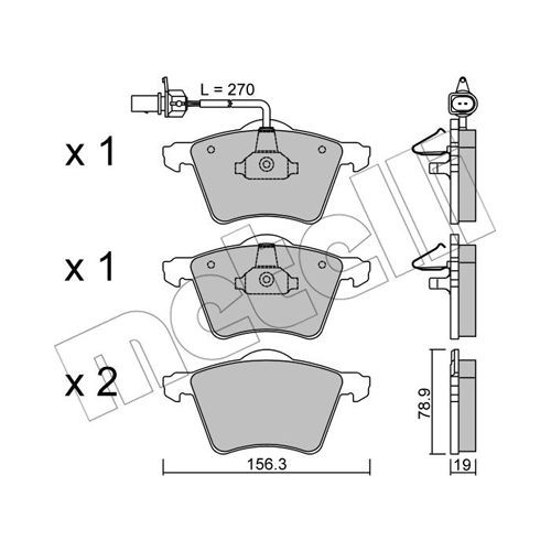 Слика на комплет феродо, дискови кочници METELLI 22-0550-0 за VW Sharan (7m) 2.0 - 115 коњи бензин