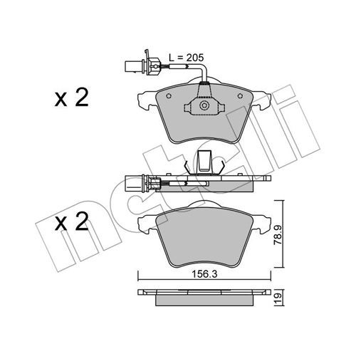 Слика на Комплет феродо, дискови кочници METELLI 22-0550-1