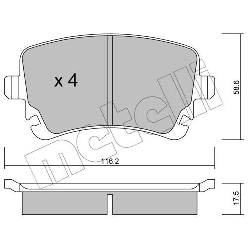 Слика на комплет феродо, дискови кочници METELLI 22-0554-2 за Audi A6 Allroad (4FH, C6) 3.2 FSI quattro - 255 коњи бензин