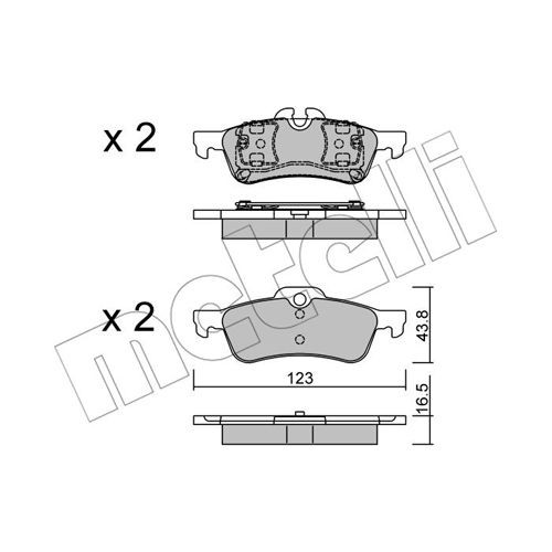 Слика на комплет феродо, дискови кочници METELLI 22-0556-0 за Mini Convertible (R52) John Cooper Works - 210 коњи бензин