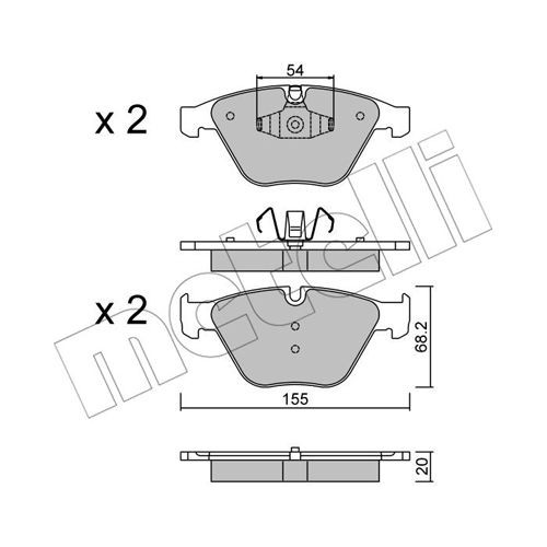 Слика на комплет феродо, дискови кочници METELLI 22-0558-6 за BMW 3 Cabrio E93 320 d - 184 коњи дизел