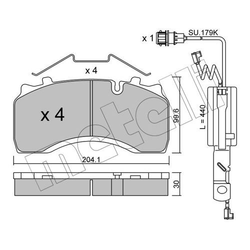 Слика на Комплет феродо, дискови кочници METELLI 22-0590-1K