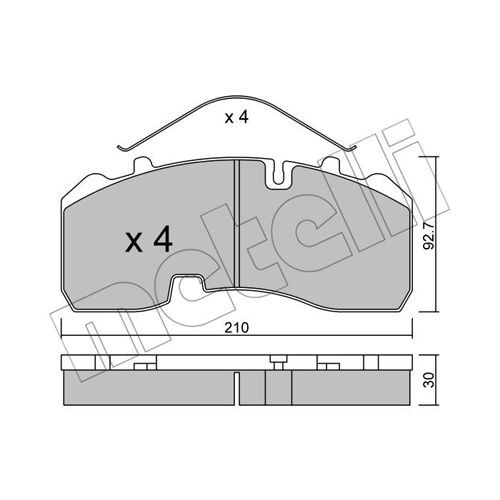 Слика на комплет феродо, дискови кочници METELLI 22-0595-0 за камион Neoplan Skyliner N 1122/3 C - 340 коњи бензин