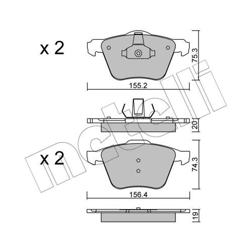 Слика на комплет феродо, дискови кочници METELLI 22-0599-1 за Volvo V60 T6 AWD - 305 коњи бензин