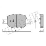 Слика 1 $на Комплет феродо, дискови кочници METELLI 22-0614-0