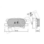 Слика 1 $на Комплет феродо, дискови кочници METELLI 22-0619-0